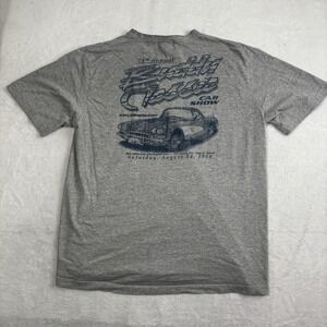 VTG Van Heusen Buddy Classic Car Show Grey SS Shirt Men's L Distressed